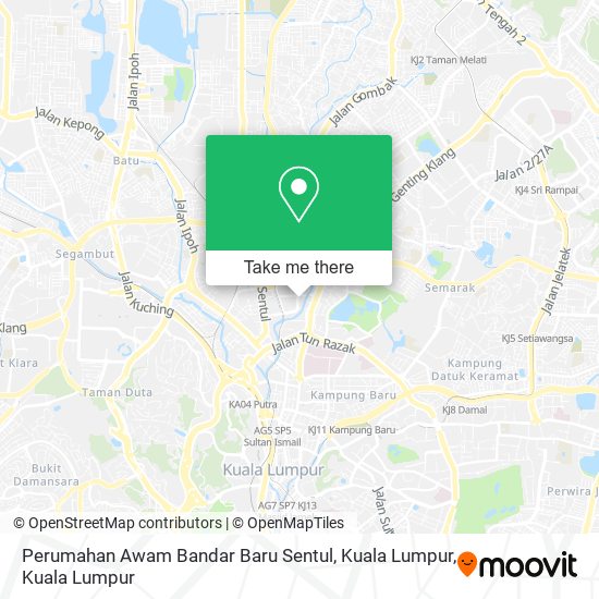 Peta Perumahan Awam Bandar Baru Sentul, Kuala Lumpur