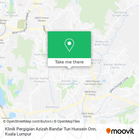 Peta Klinik Pergigian Azizah Bandar Tun Hussein Onn