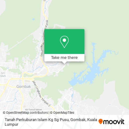 Tanah Perkuburan Islam Kg Sg Pusu, Gombak map