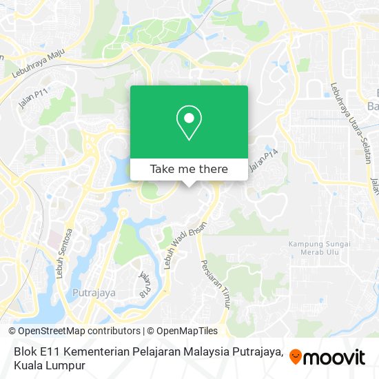 Blok E11 Kementerian Pelajaran Malaysia Putrajaya map