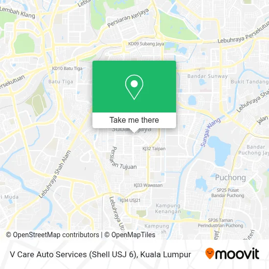 V Care Auto Services (Shell USJ 6) map