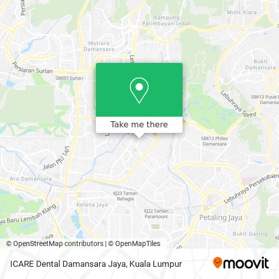 Peta ICARE Dental Damansara Jaya