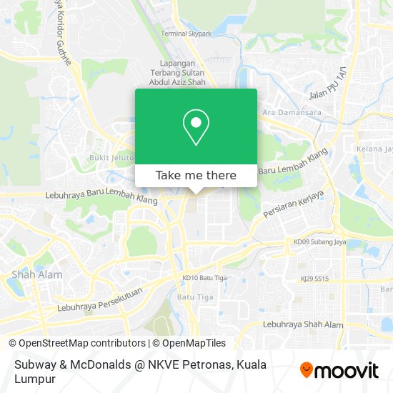Subway & McDonalds @ NKVE Petronas map