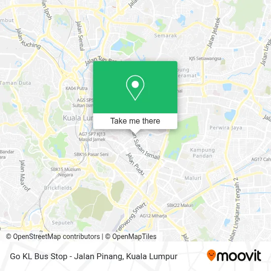 Go KL Bus Stop - Jalan Pinang map