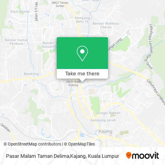 Peta Pasar Malam Taman Delima,Kajang