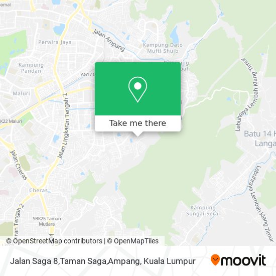 Peta Jalan Saga 8,Taman Saga,Ampang