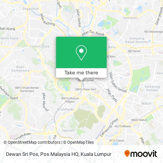 Peta Dewan Sri Pos, Pos Malaysia HQ