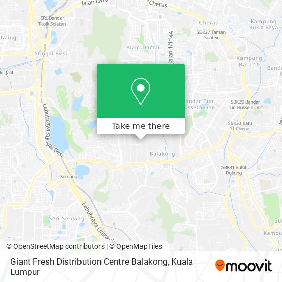 Giant Fresh Distribution Centre Balakong map