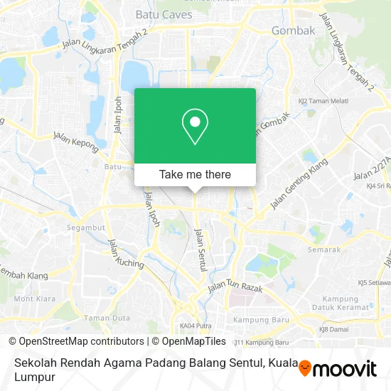 Sekolah Rendah Agama Padang Balang Sentul map