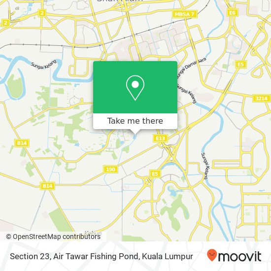 Section 23, Air Tawar Fishing Pond map