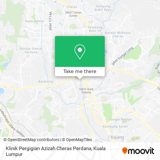 Klinik Pergigian Azizah Cheras Perdana map