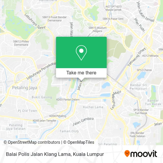 Peta Balai Polis Jalan Klang Lama