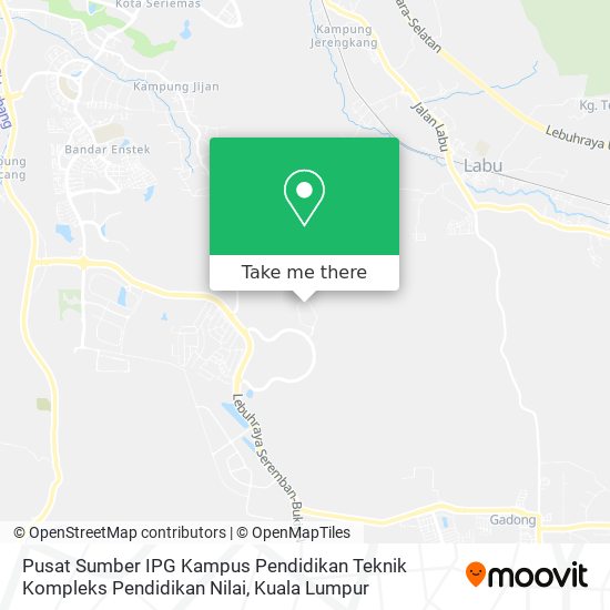 如何坐公交去seremban的pusat Sumber Ipg Kampus Pendidikan Teknik Kompleks Pendidikan Nilai Moovit