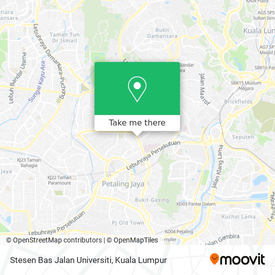 Peta Stesen Bas Jalan Universiti