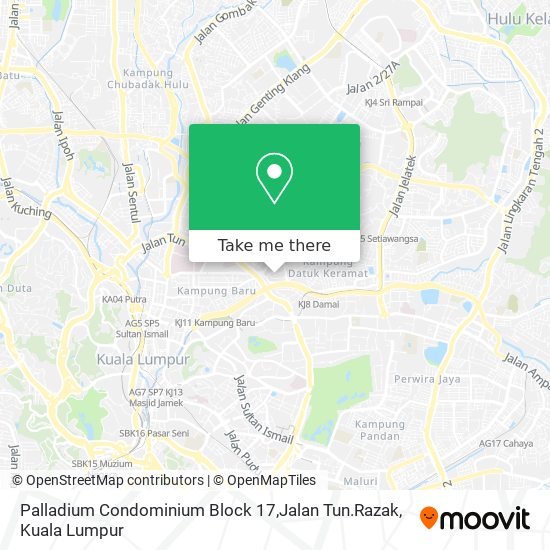 Peta Palladium Condominium Block 17,Jalan Tun.Razak