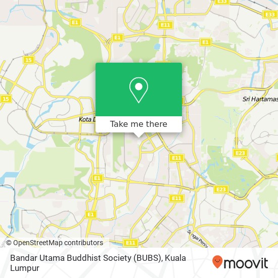 Bandar Utama Buddhist Society (BUBS) map