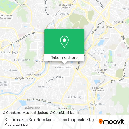 Kedai makan Kak Nora kuchai lama (opposite Kfc) map