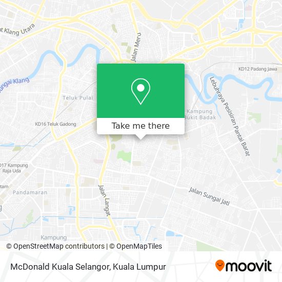 McDonald Kuala Selangor map