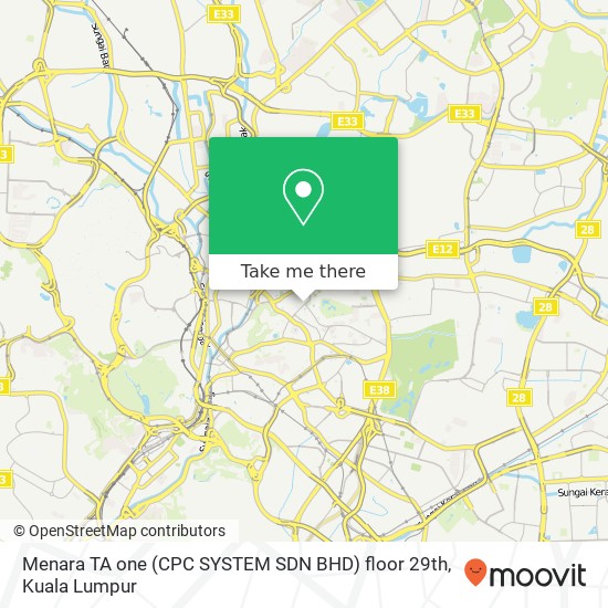 Peta Menara TA one (CPC SYSTEM SDN BHD) floor 29th