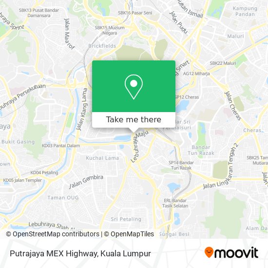 Putrajaya MEX Highway map