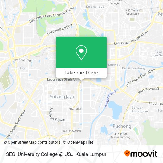 SEGi University College @ USJ map