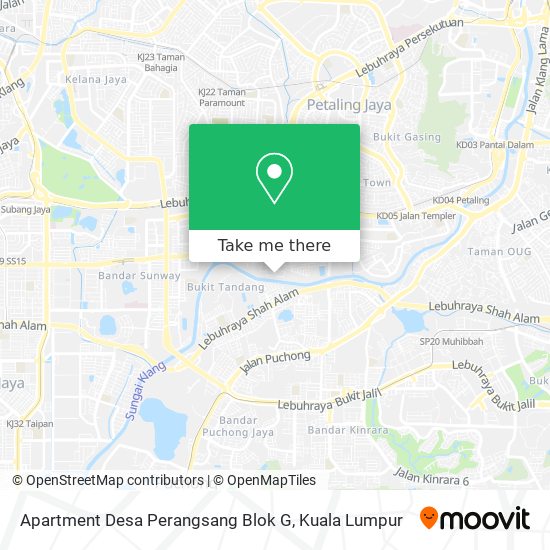 Peta Apartment Desa Perangsang Blok G