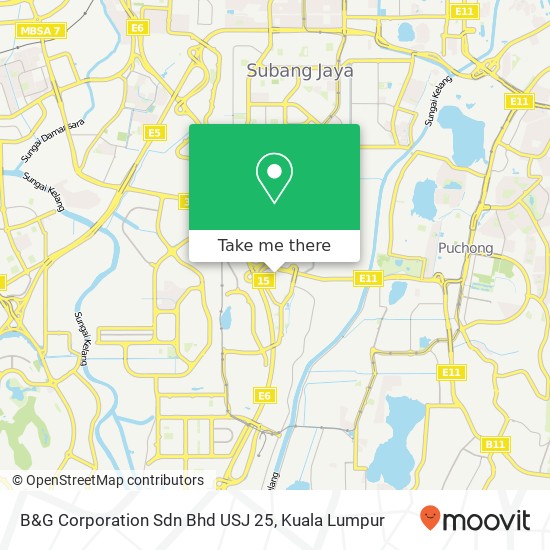 B&G Corporation Sdn Bhd USJ 25 map