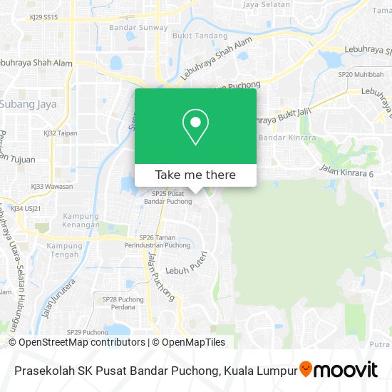 Peta Prasekolah SK Pusat Bandar Puchong