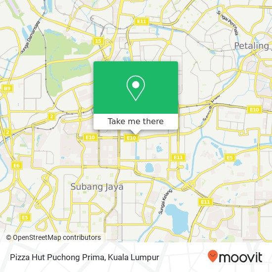 Peta Pizza Hut Puchong Prima