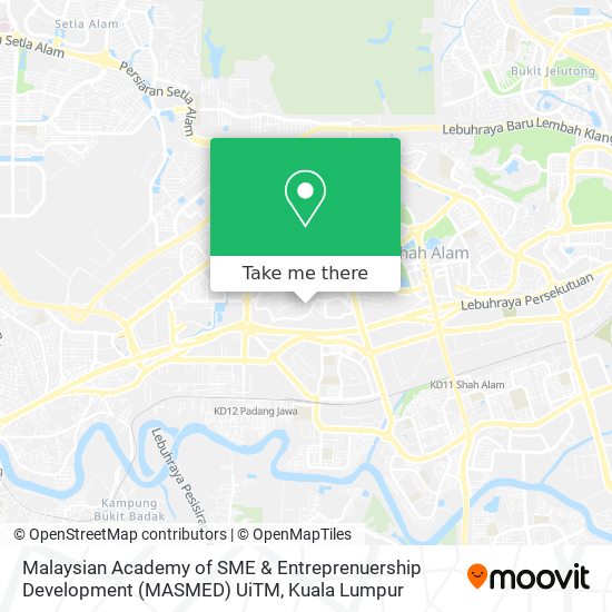 Malaysian Academy of SME & Entreprenuership Development (MASMED) UiTM map