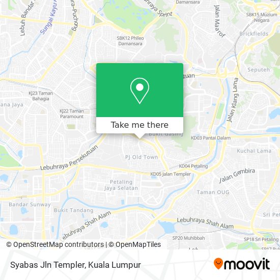 Syabas Jln Templer map