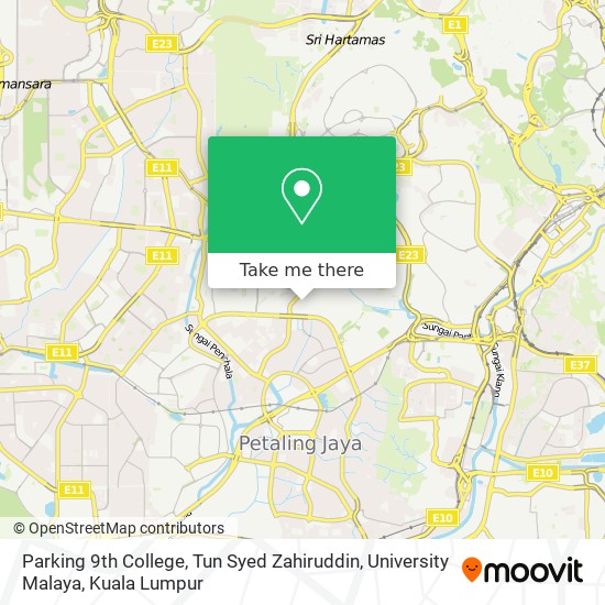 Peta Parking 9th College, Tun Syed Zahiruddin, University Malaya