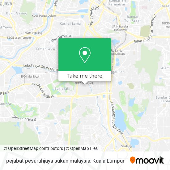 How to get to pejabat pesuruhjaya sukan malaysia in Kuala Lumpur 