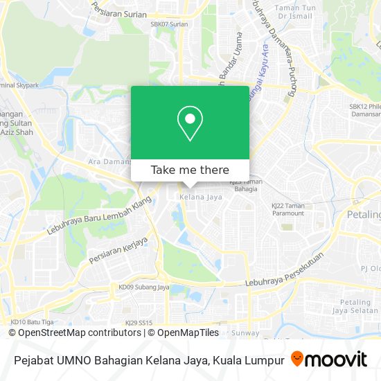 Peta Pejabat UMNO Bahagian Kelana Jaya