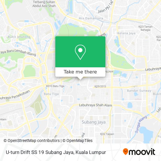 Peta U-turn Drift SS 19 Subang Jaya