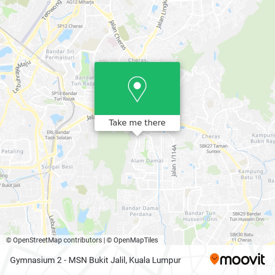 Peta Gymnasium 2 - MSN Bukit Jalil