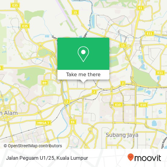 Jalan Peguam U1/25 map