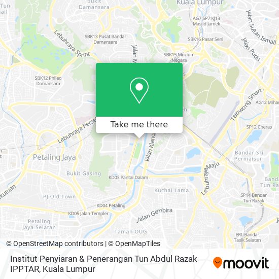 Institut Penyiaran & Penerangan Tun Abdul Razak IPPTAR map