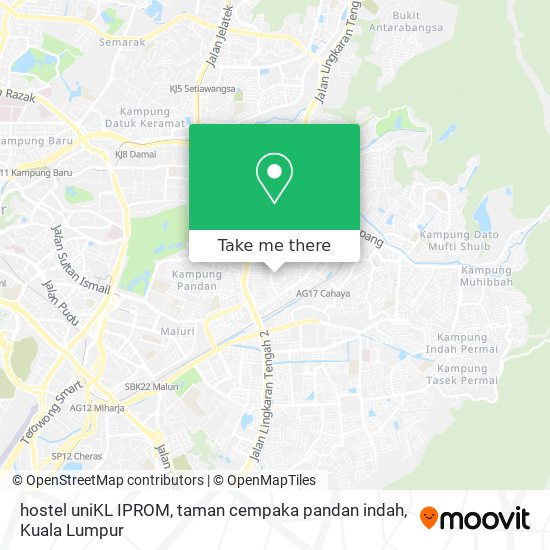 Peta hostel uniKL IPROM, taman cempaka pandan indah