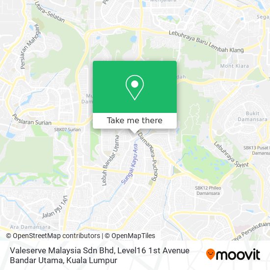 Peta Valeserve Malaysia Sdn Bhd, Level16 1st Avenue Bandar Utama