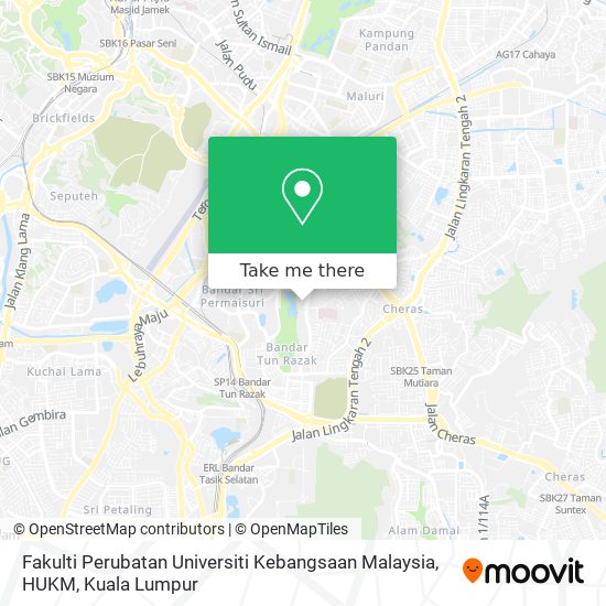 Peta Fakulti Perubatan Universiti Kebangsaan Malaysia, HUKM