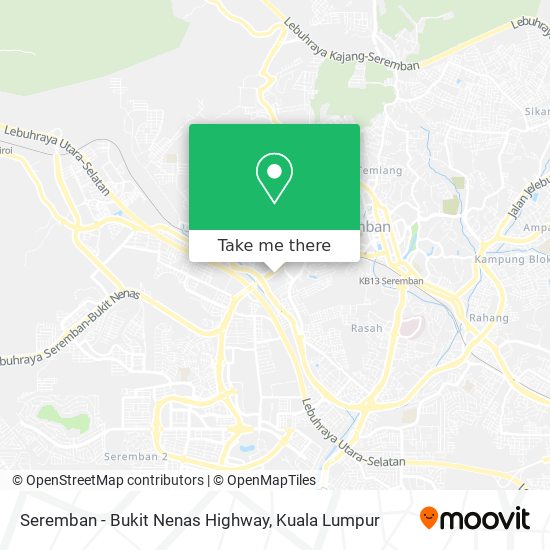 Peta Seremban - Bukit Nenas Highway