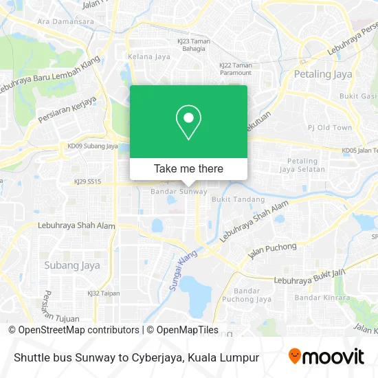 Peta Shuttle bus Sunway to Cyberjaya