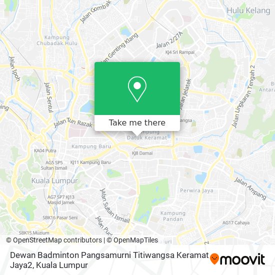 Dewan Badminton Pangsamurni Titiwangsa Keramat Jaya2 map