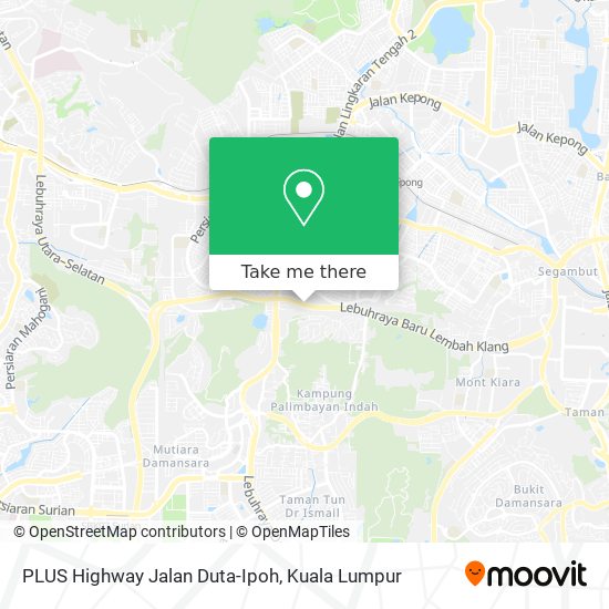 PLUS Highway Jalan Duta-Ipoh map
