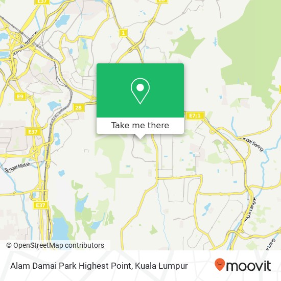Alam Damai Park Highest Point map