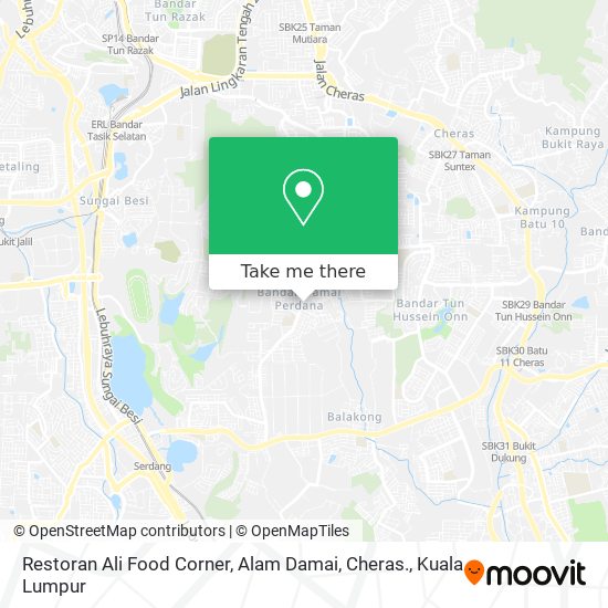 Peta Restoran Ali Food Corner, Alam Damai, Cheras.