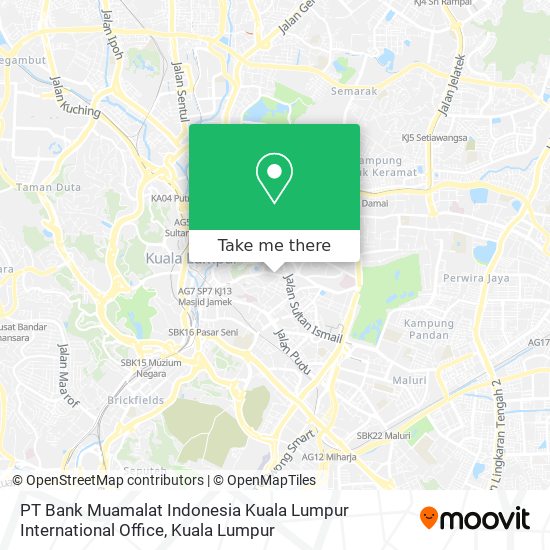 Peta PT Bank Muamalat Indonesia Kuala Lumpur International Office