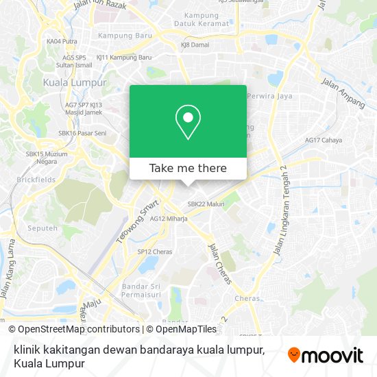 klinik kakitangan dewan bandaraya kuala lumpur map