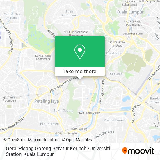 Gerai Pisang Goreng Beratur Kerinchi / Universiti Station map
